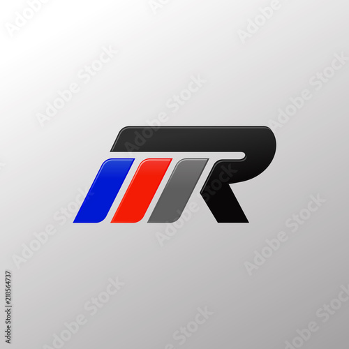 letter MR racing logo design template