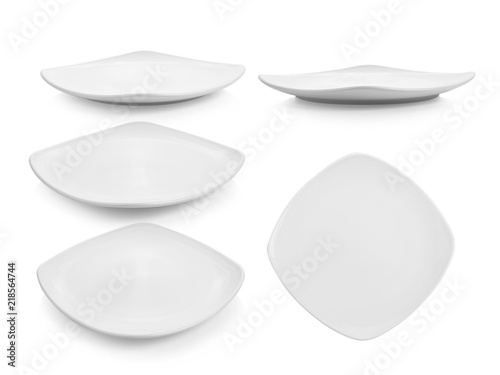 set of plate on white background