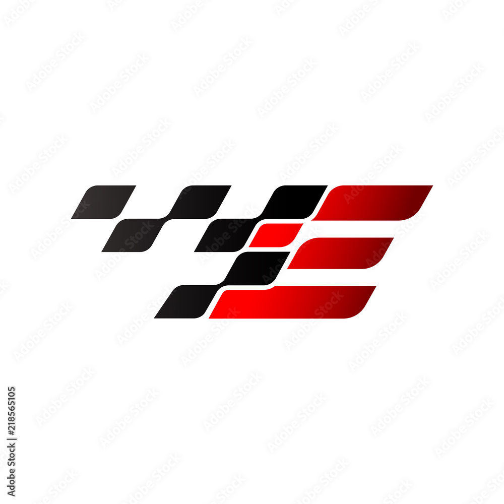 Letter E with racing flag logo Stock Vector | Adobe Stock