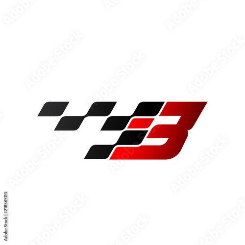 Letter B with racing flag logo