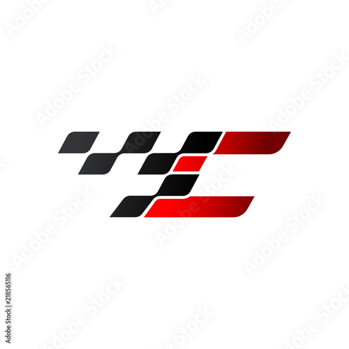 Letter C with racing flag logo