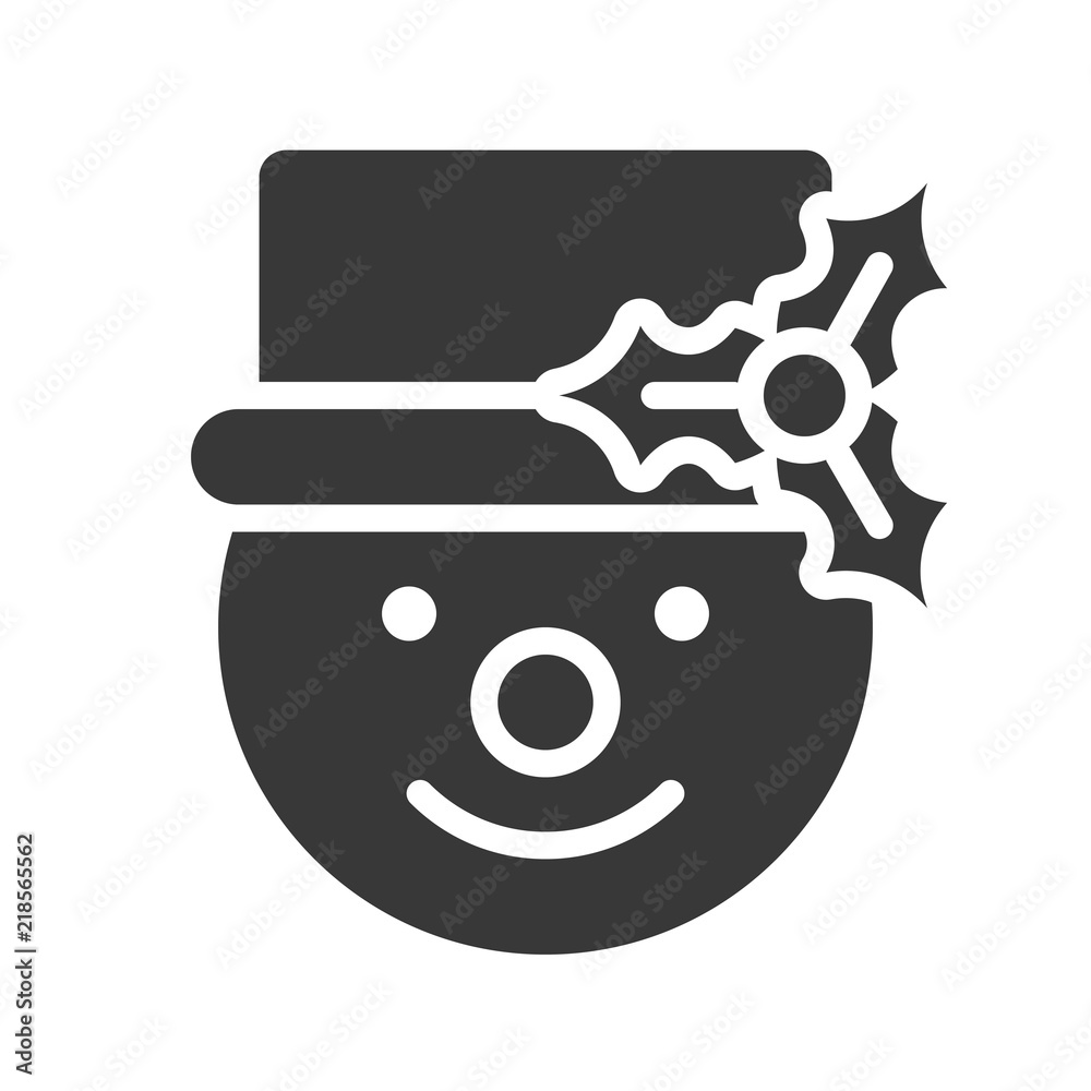 snowman in Christmas and winter theme, glyph style snowman in Christmas and winter theme, glyph style