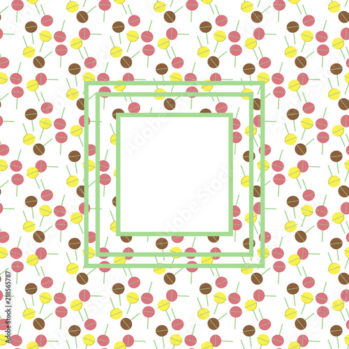 lolipop pattern abstract background and frame in center 