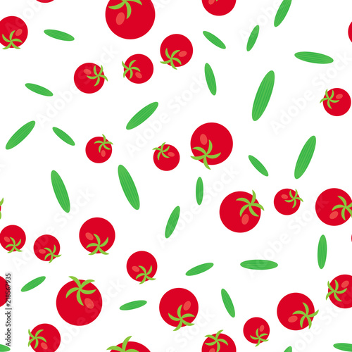 The Seamless pattern. Vegetable set. cucumbers and tomatoes