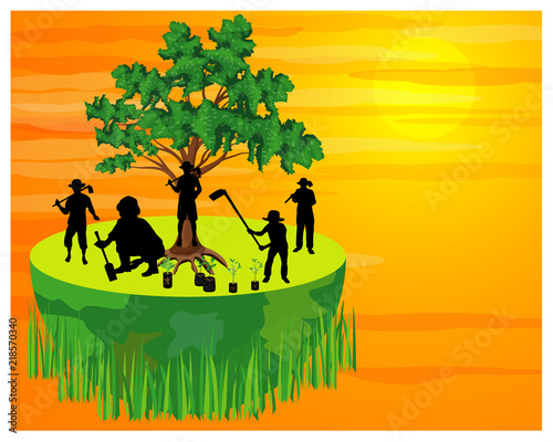 agriculturist growth plant vector design