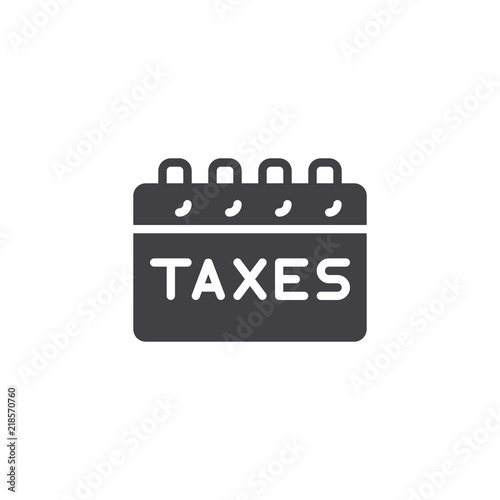 Taxes payday vector icon. filled flat sign for mobile concept and web design. Tax Day Reminder simple solid icon. Symbol, logo illustration. Pixel perfect vector graphics