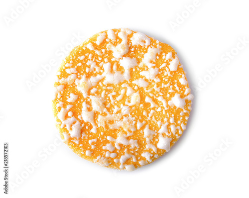 Japanese fragrant rice cake on white background