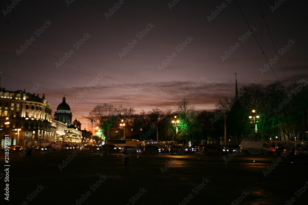The Christmas Season (03) in St. Petersburg. The view from the Palace Square. 20.12.2007.