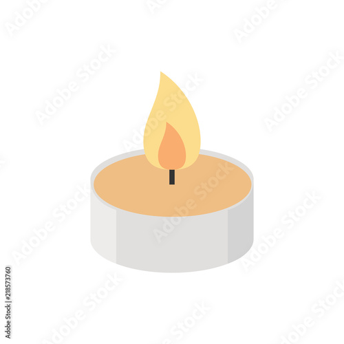 Candle on isolated white background. Vector illustration