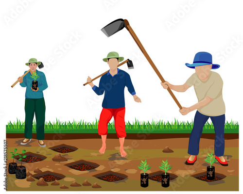 agriculturist growth plant vector design