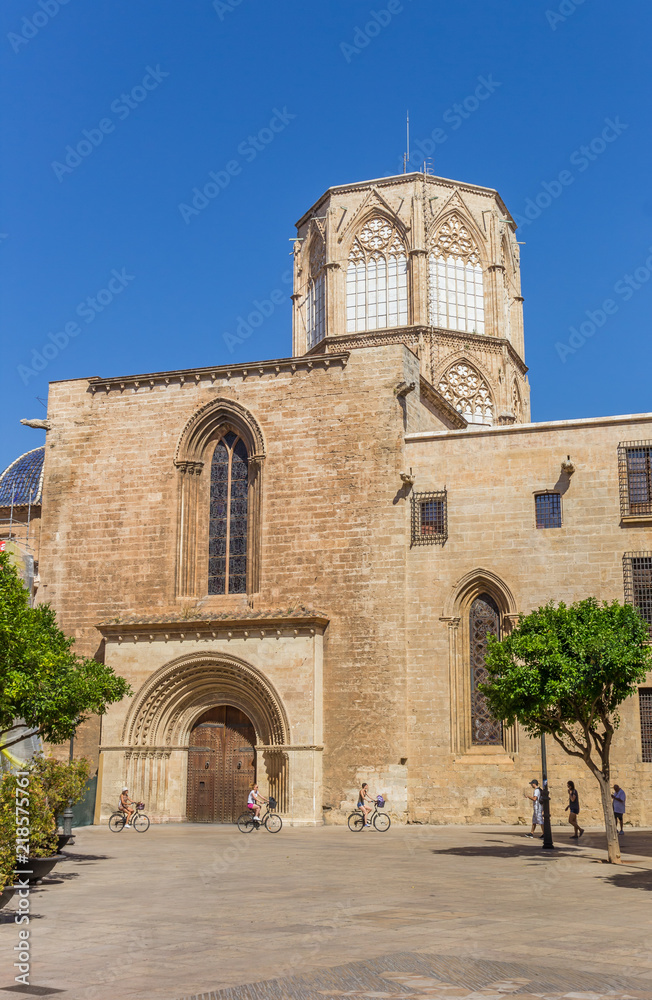 Back of the historic medieval cathedral of Valencia, Spain