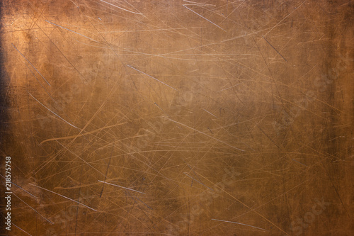 Worn sheet copper, metal texture close-up, background photo