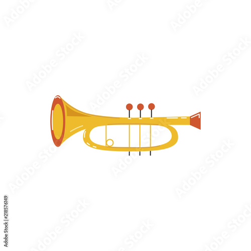 Cornet or horn icon isolated on background. Flat style. Vector illustration