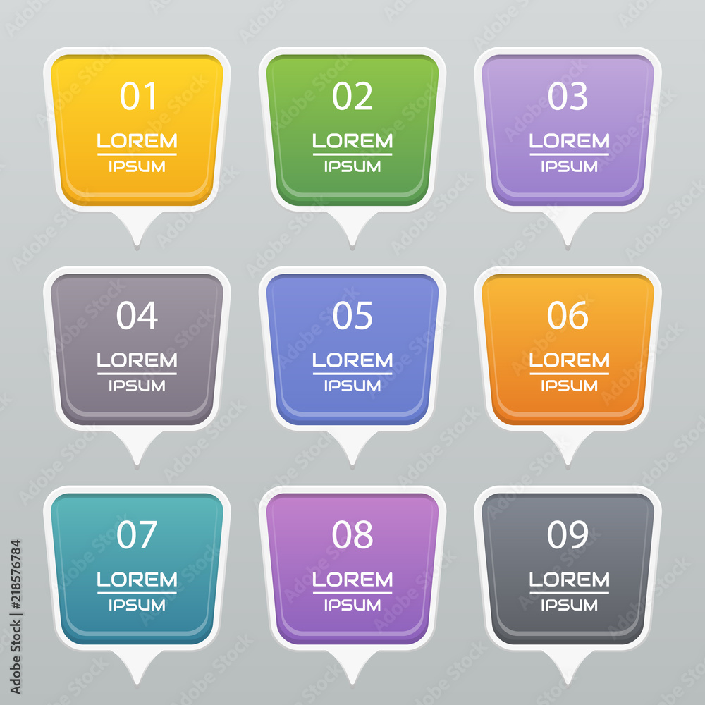 Fototapeta premium Circle Sticker, label colorful set