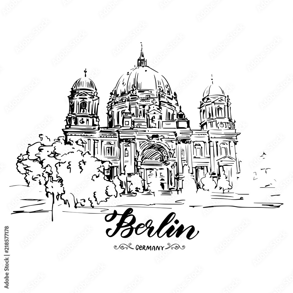 Hand drawn sketch of Berlin Cathedral