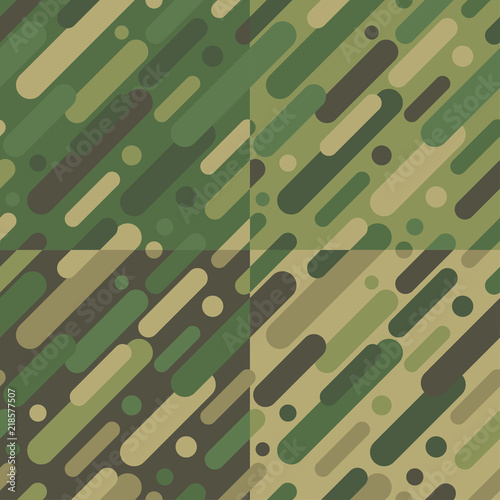 Seamless vector background with camouflage pattern. The military colors. Green-olive range of colors. Textile rapport.