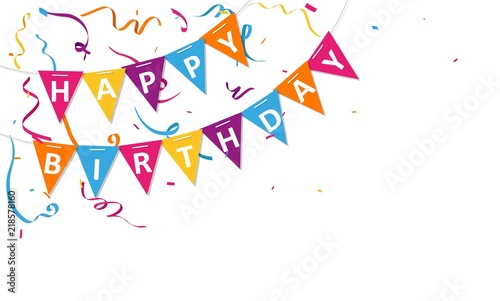 Happy birthday greeting card design with confetti
