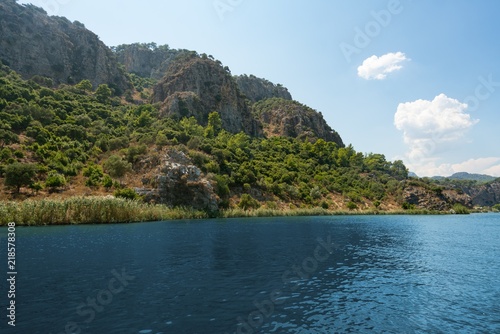 Beautiful mountain and river landscape shot
