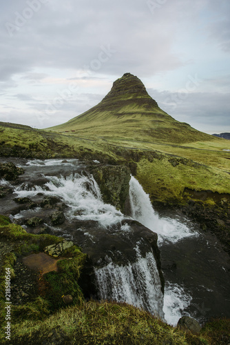 Kirkjufell mountain and its waterfalls