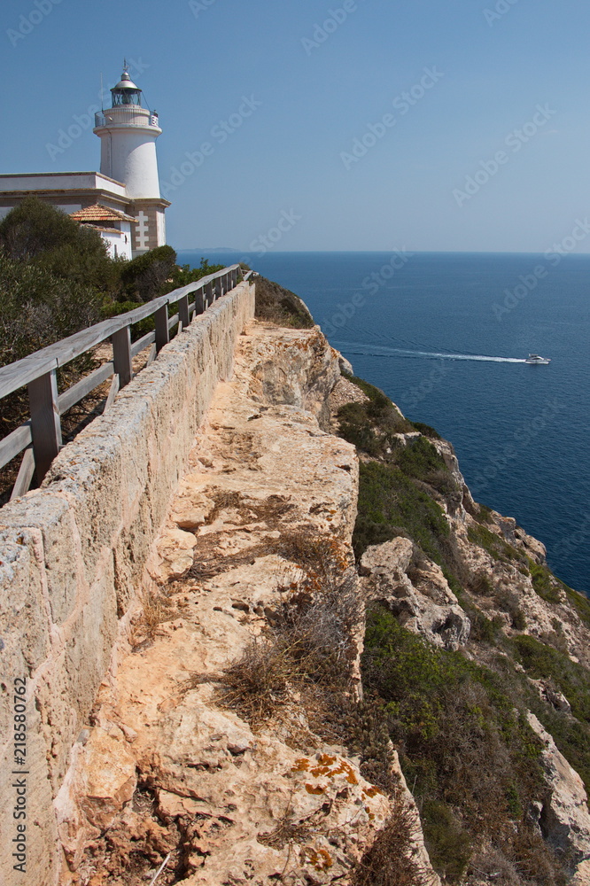 Lighthouse Far de Cap Blanc on Mallorca

