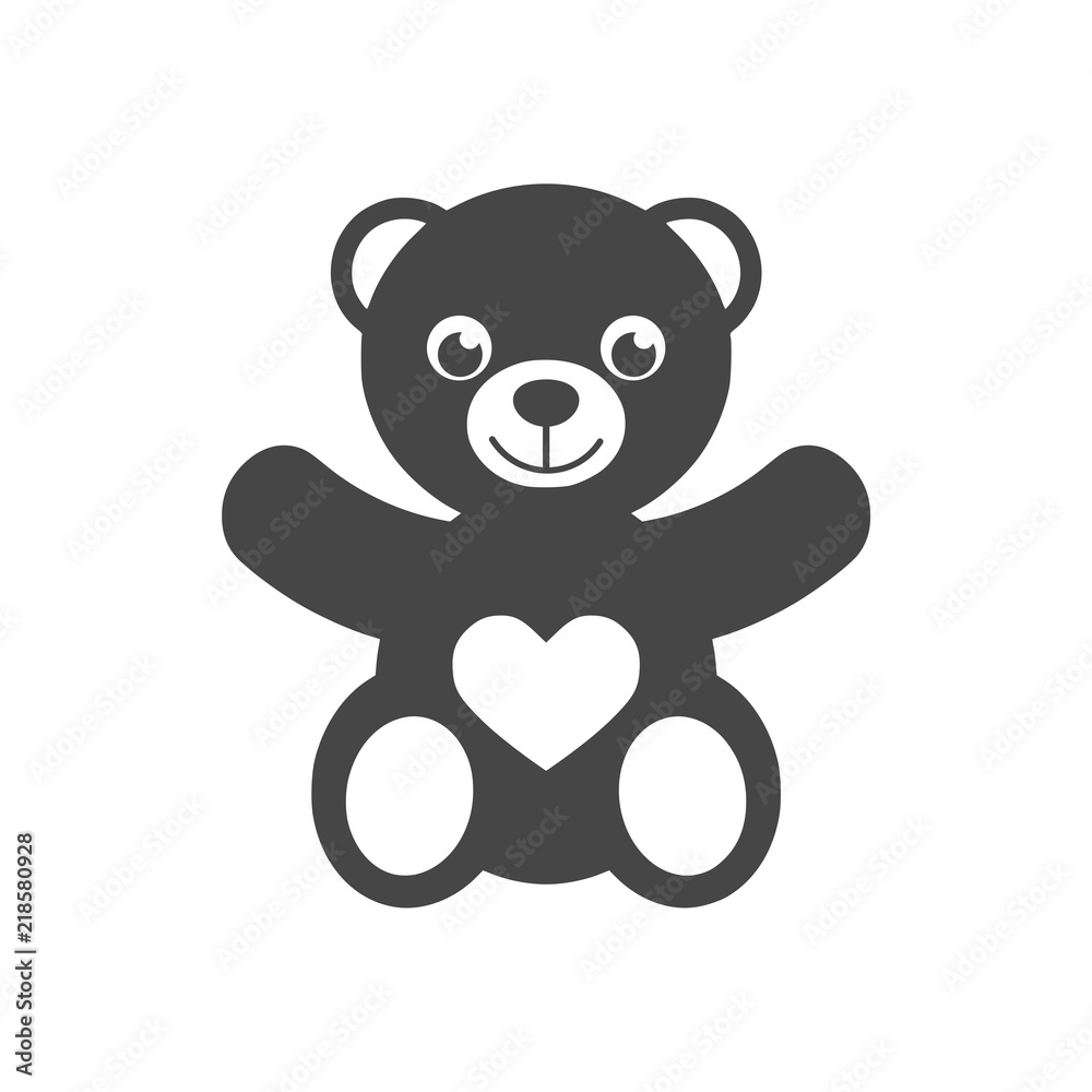 Cute smiling teddy bear icon or logo Cute smiling teddy bear icon or logo
