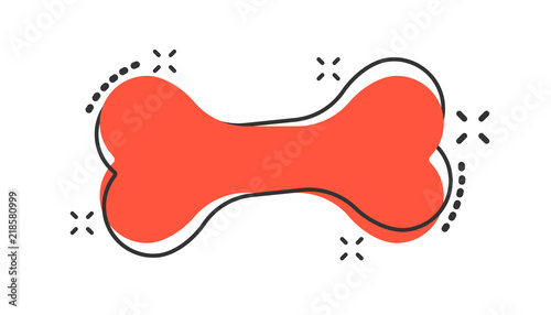 Vector cartoon dog bone toy icon in comic style. Bone sign illustration pictogram. Skeleton os business splash effect concept. photo