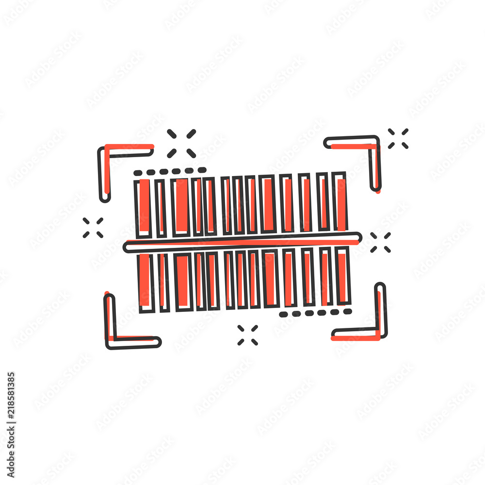 Vector cartoon barcode product distribution icon in comic style. Barcode sign illustration pictogram. Scan label business splash effect concept. Vector cartoon barcode product distribution icon in comic style. Barcode sign illustration pictogram. Scan label business splash effect concept.