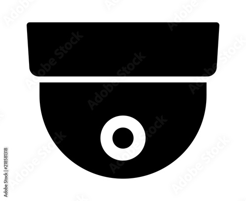 Dome security surveillance video camera or closed circuit television / CCTV flat vector icon for apps and websites