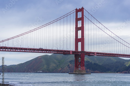 Golden Gate Bridge at morning light looking from Crissy Field, San Francisco,USA