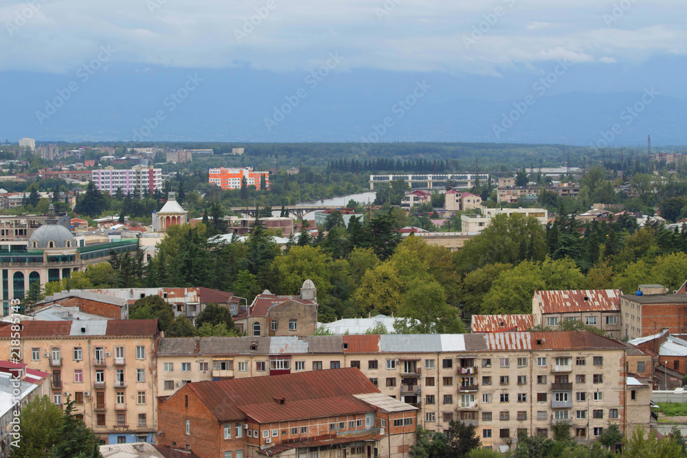 view to Kutaisi Town. General view of the city from the viewpoint