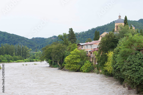 the church along the Po River Rioni in the Kutaisi city