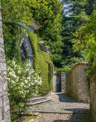 Scenic sight in Ossuccio, small and beautiful village overlooking Lake Como, Lombardy Italy. photo