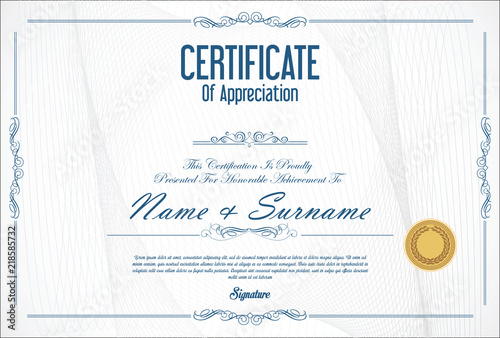 Certificate or diploma retro design template  