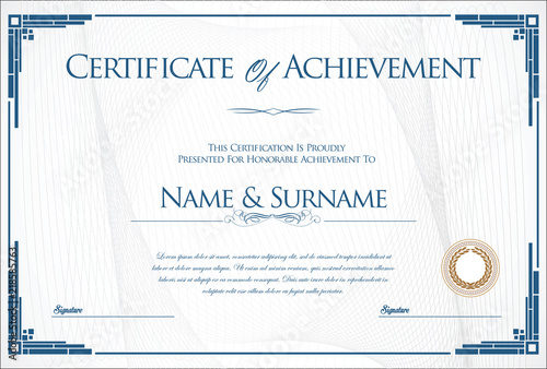 Certificate or diploma retro design template  