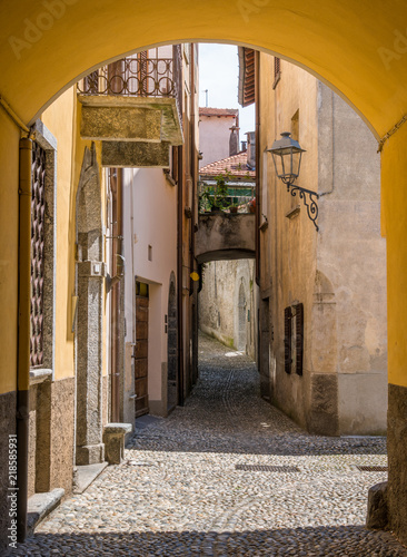 Scenic sight in Ossuccio, small and beautiful village overlooking Lake Como, Lombardy Italy. photo