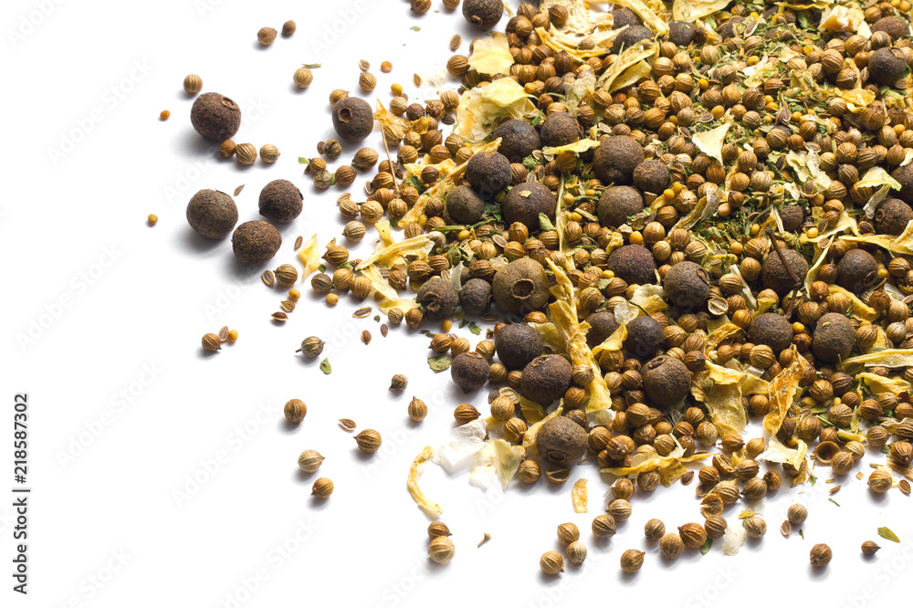 Mixture of spices isolated on white. Mixture of spices isolated on white.