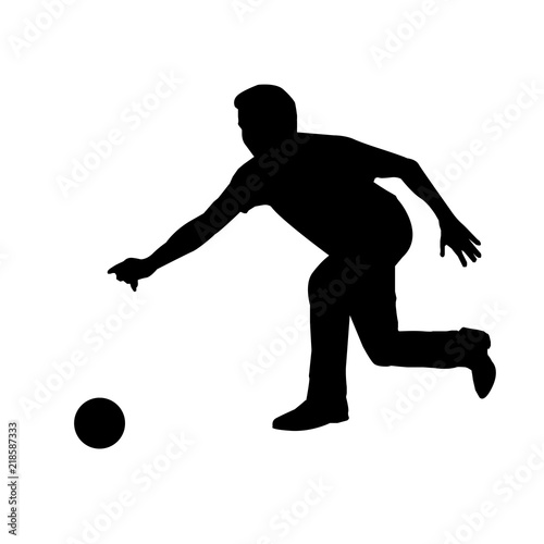 vector of silhouette man playing bowling