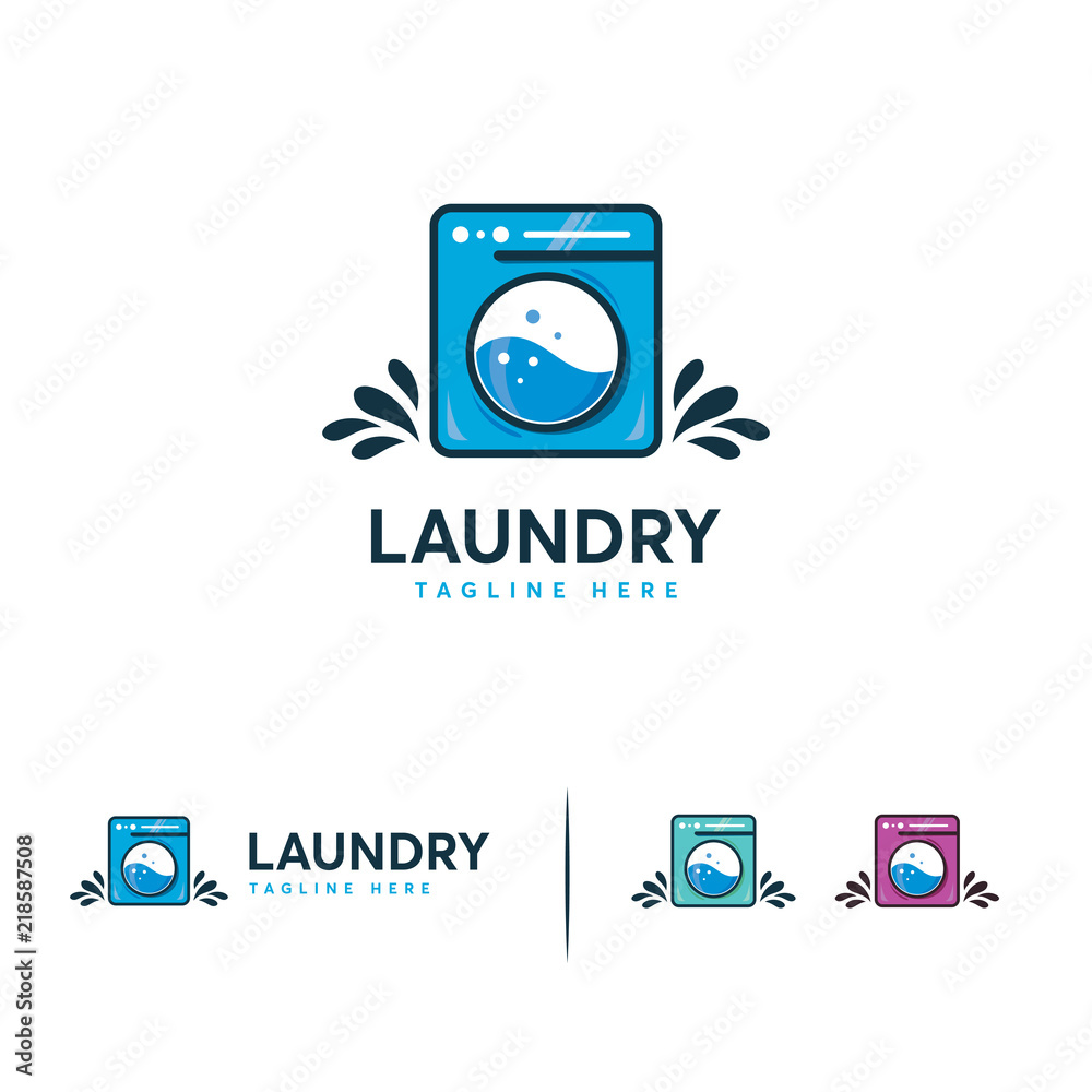 Laundry Logo Designs Concept Vector Washing Machine Logo Symbol Stock Vector Adobe Stock