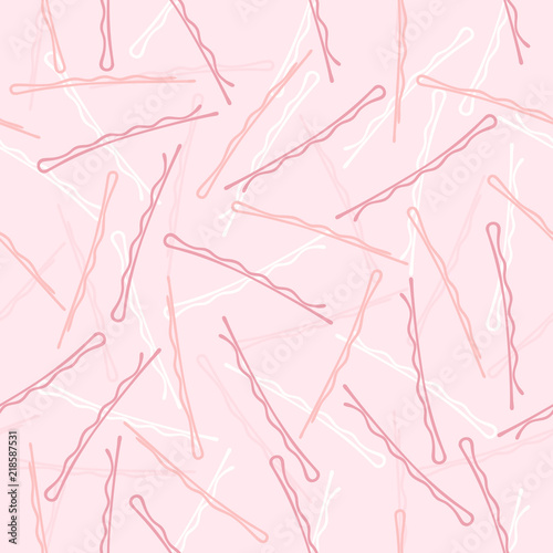 Hairpin. Fashionable vector background with hairpins. A seamless pattern with female accessories for the hairstyle.