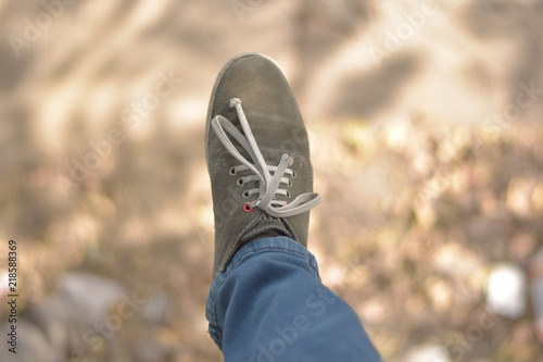 a foot in front of blurred background © aneeshrathi