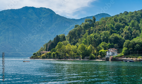 Scenic sight in Lenno, beautiful village overlooking Lake Como, Lombardy, Italy.