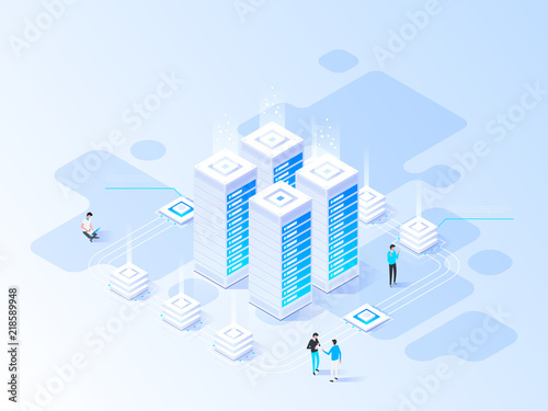 Abstract isometric high technology concept.