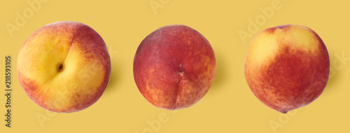 fresh ripe peaches isolated