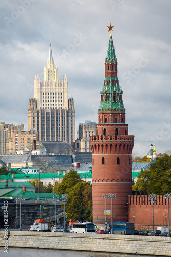 Tower of the Kremlin and the foreign Ministry building