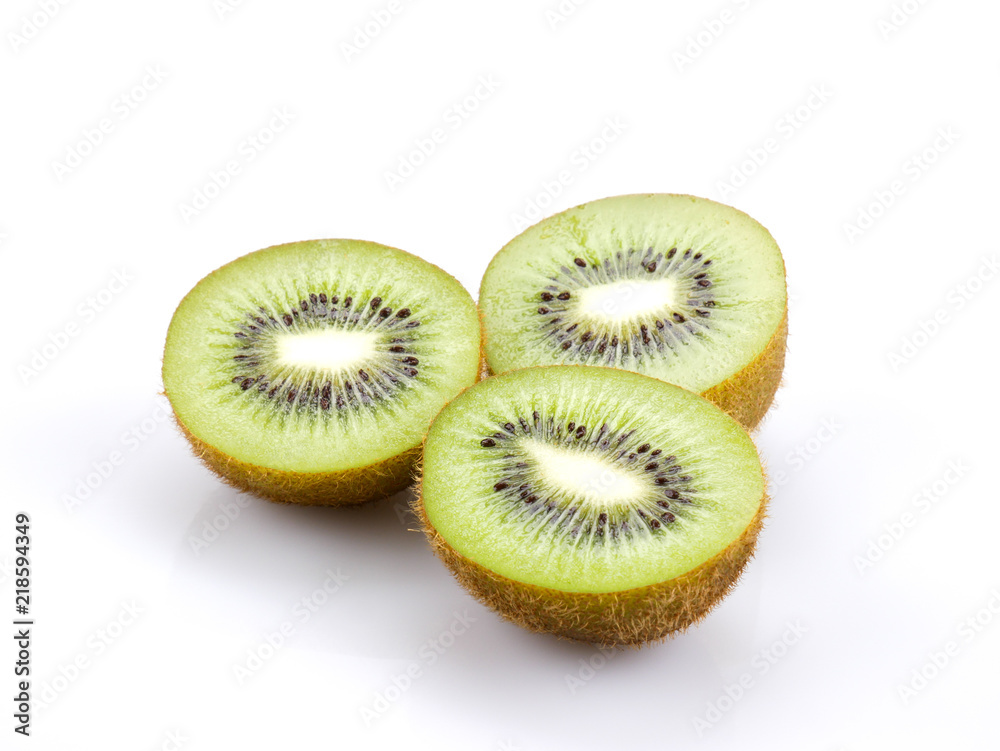 Slices kiwi fruit isolated on white background Slices kiwi fruit isolated on white background