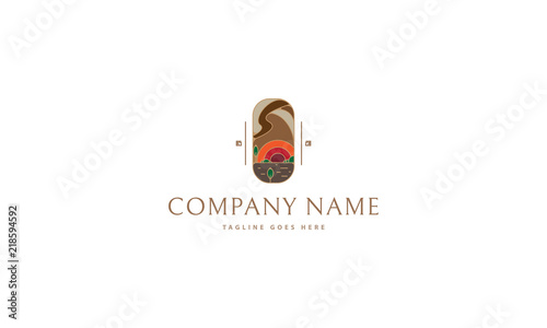 Nature landscape vector logo image white background