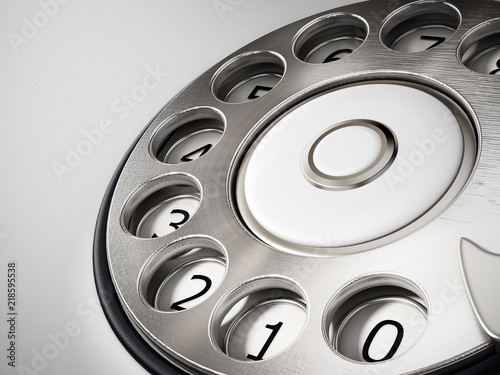 Fotografie Vintage dial phone detail background. 3D illustration