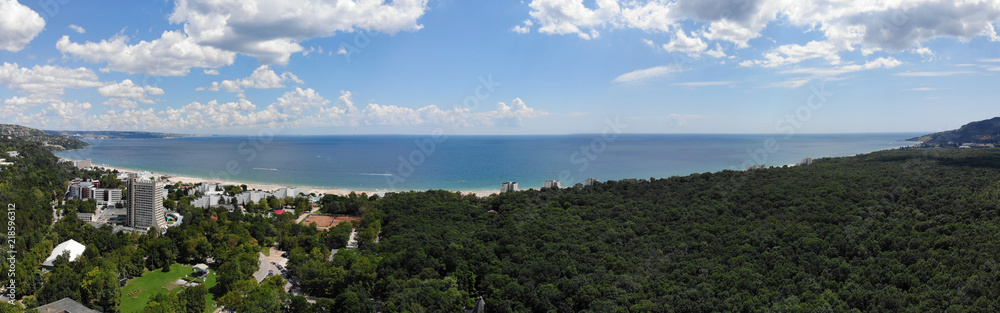 Albena Black Sea resort aerial panorama view