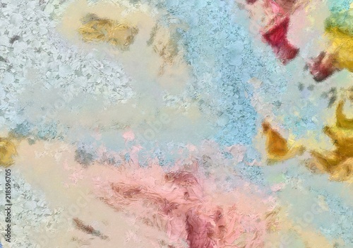 Detailed close-up grunge clouds abstract background. Dry brush strokes hand drawn oil painting on canvas texture. Creative simple pattern for graphic work, web design or wallpaper. 