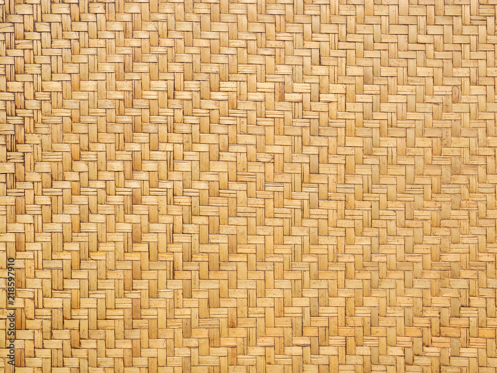 Close up image of traditional wicker surface texture pattern for use as background, handcraft weave for funiture material - obrazy, fototapety, plakaty 